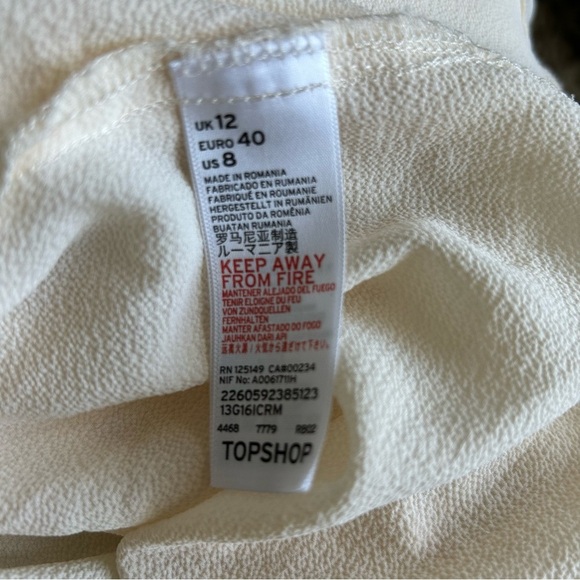 TOPSHOP Elegant Cream Twist Front Women's Top - Picture 10 of 11